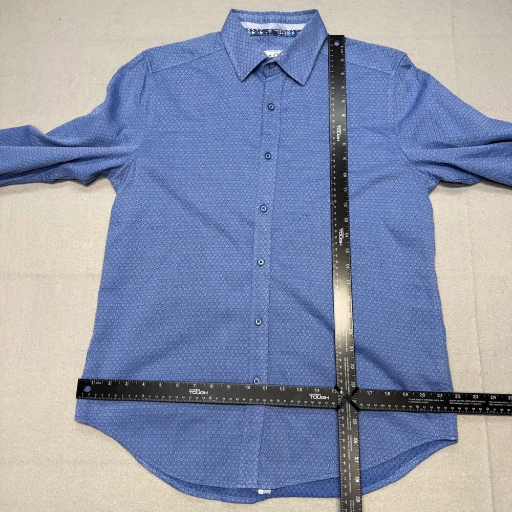 Robert Graham Small Classic Fit Blue Geometric Long Sleeve Button Down Shirt